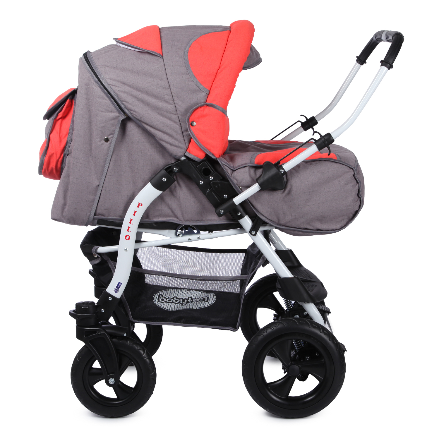 Коляска-трансформер Babyton Pillo OX Grey-Orange - фото 4