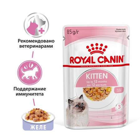 Корм влажный для котят ROYAL CANIN Kitten Instictive 85г желе пауч 77850