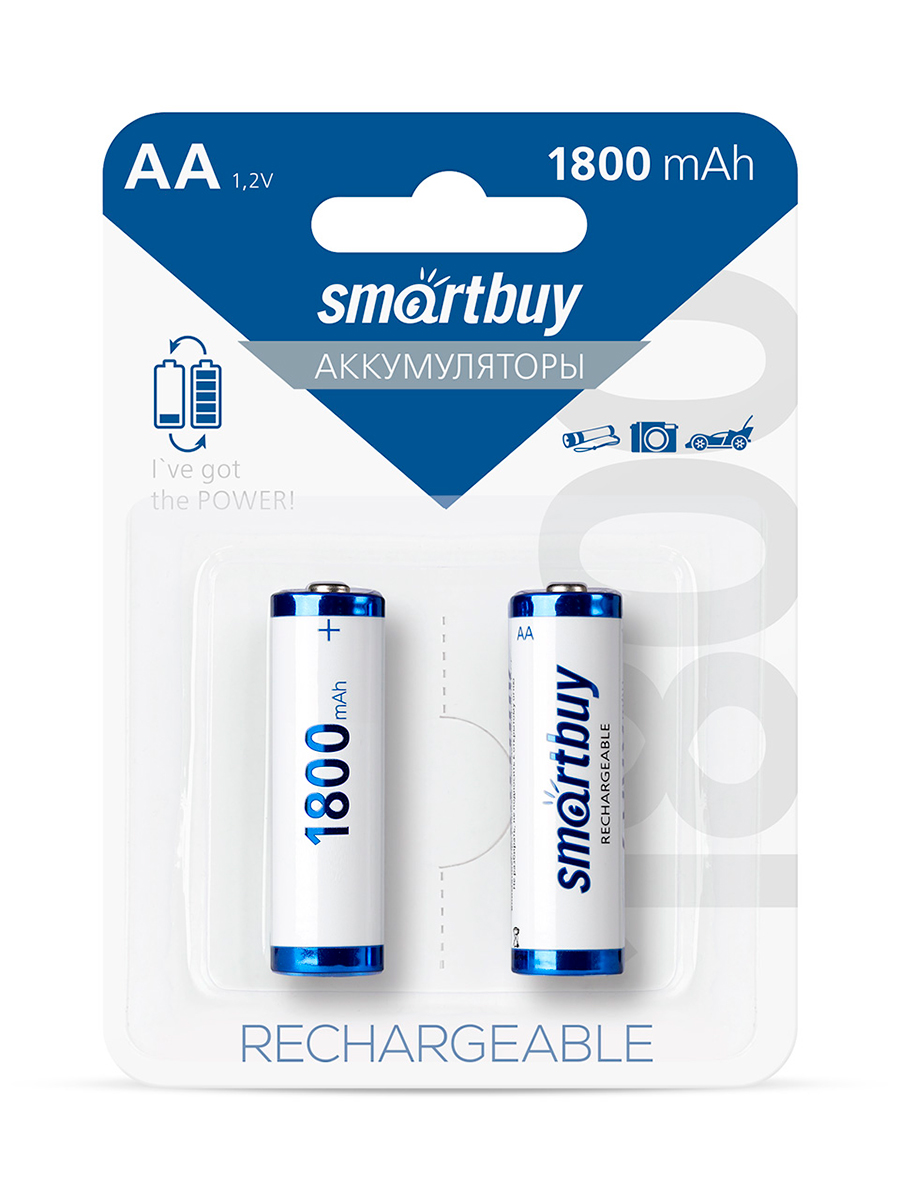 Аккумулятор Smartbuy NiMh 1800 mAh R6 - 2 шт. в упаковке - фото 1