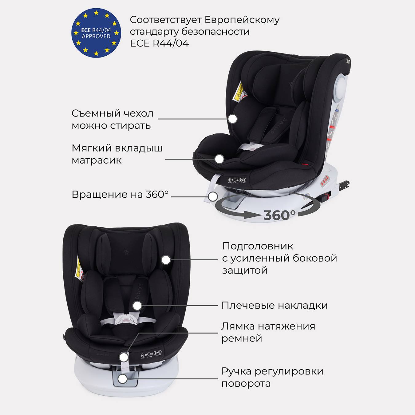 Автокресло Rant LB619 DRIVE isofix Active Line Black группа 0-1-2-3. 0-36 кг - фото 8