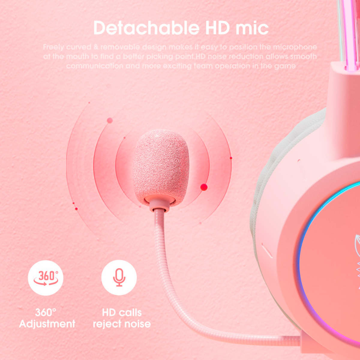 Headphones with mic pink sale