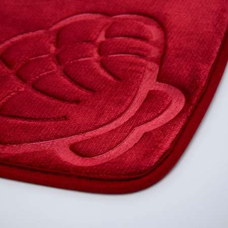 Набор ковриков Доляна для ванной и туалета «Ракушки» объёмные 2 шт: 40×50 50×80 см цвет бордовый