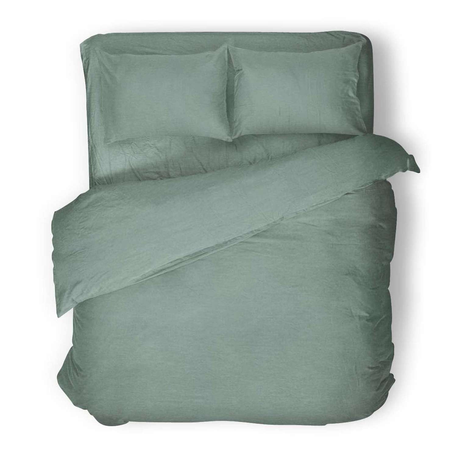 Комплект постельного белья Absolut Евро Emerald наволочки 70х70 и 50х70см меланж - фото 1