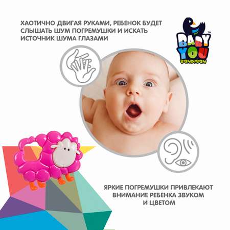 Набор погремушек BONDIBON Бабочка и Овечка серия Baby You