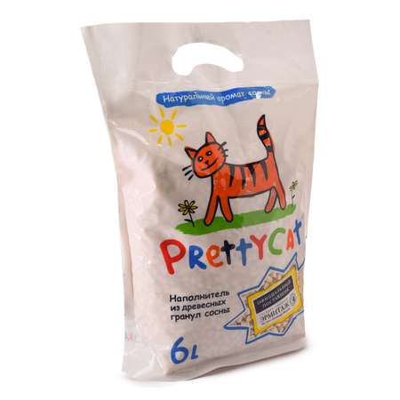 Наполнитель для кошек PrettyCat Wood Granules древесный 2кг