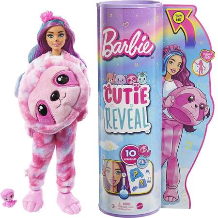 Кукла Barbie Cutie Reveal Милашка-проявляшка Ленивец
