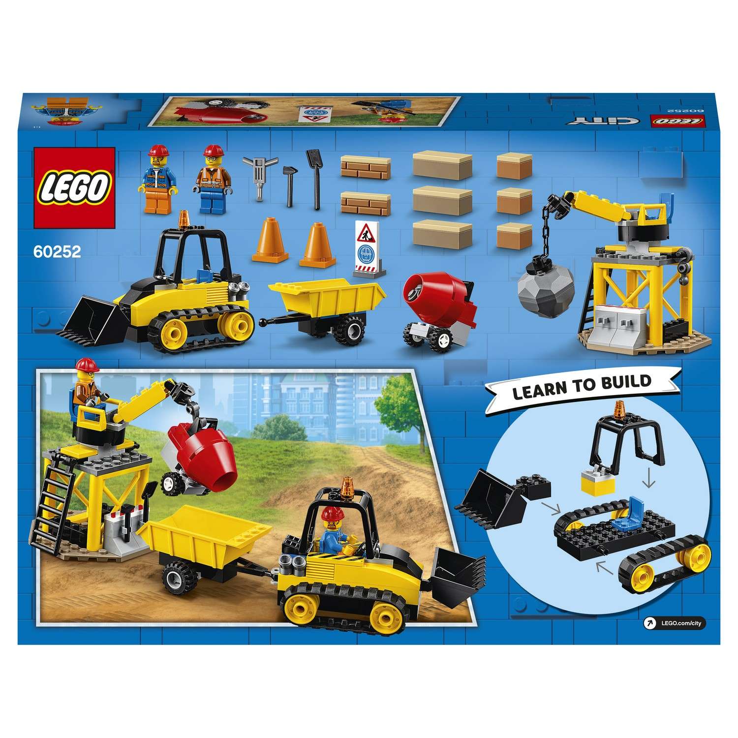 Конструктор LEGO City Great Vehicles Строительный бульдозер 60252 - фото 3