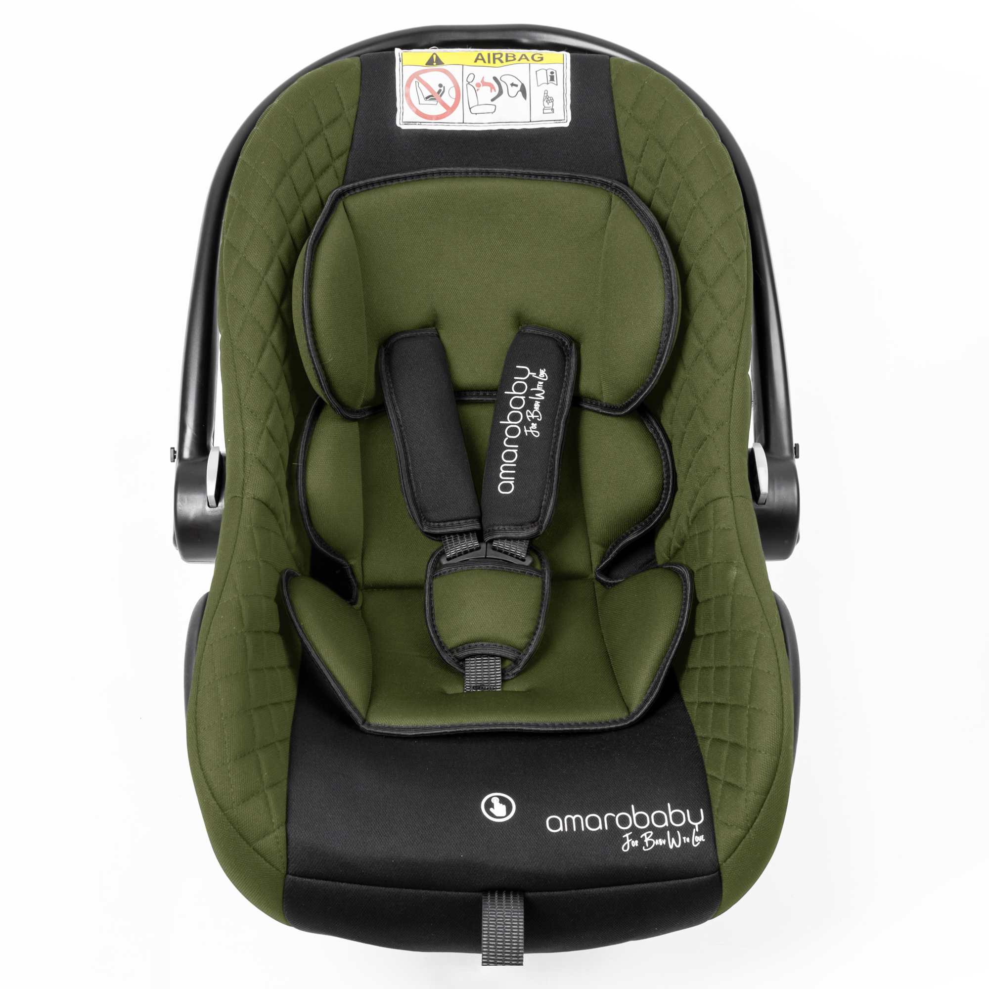 Автокресло Amarobaby Baby comfort группа 0+ Зелёный-Чёрный - фото 13