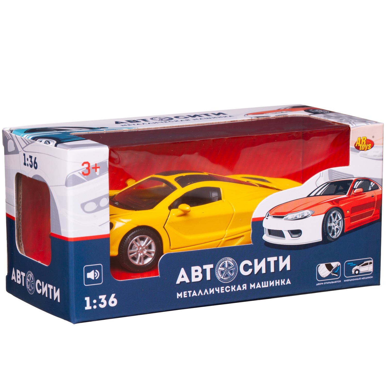 Автомобиль Abtoys АвтоСити 1:36 желтый C-00522/желтая - фото 3