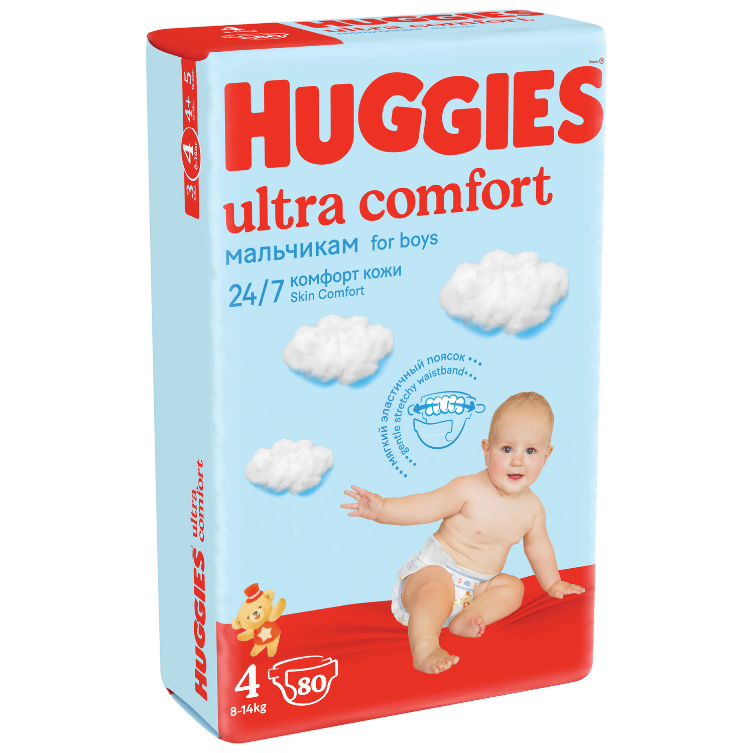 Huggies подгузники Ultra Comfort для мальчиков 4 (8-14 кг) 80 шт.