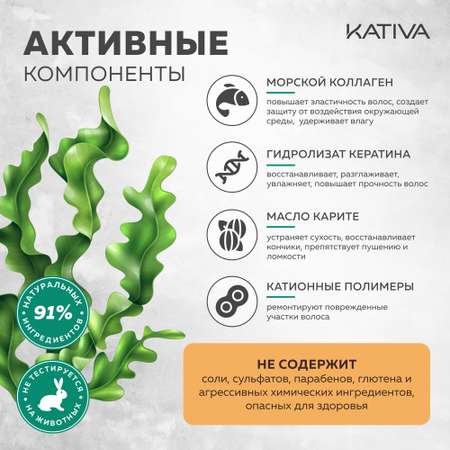 Коллагеновый кондиционер Kativa для всех типов волос COLAGENO 500 мл