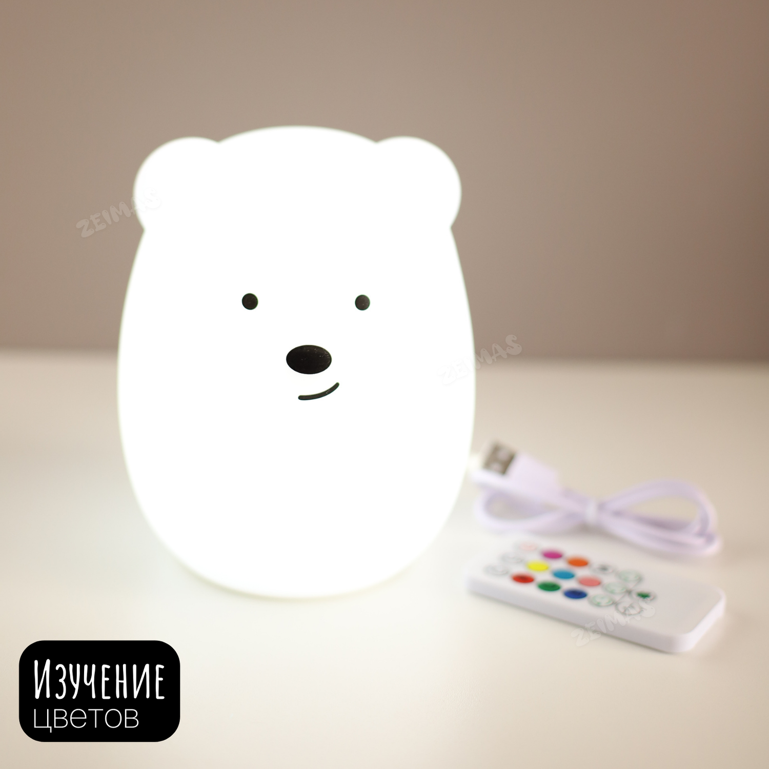 Ночник детский силиконовый Zeimas Медведь светильник развивающая тактильная игрушка - фото 13