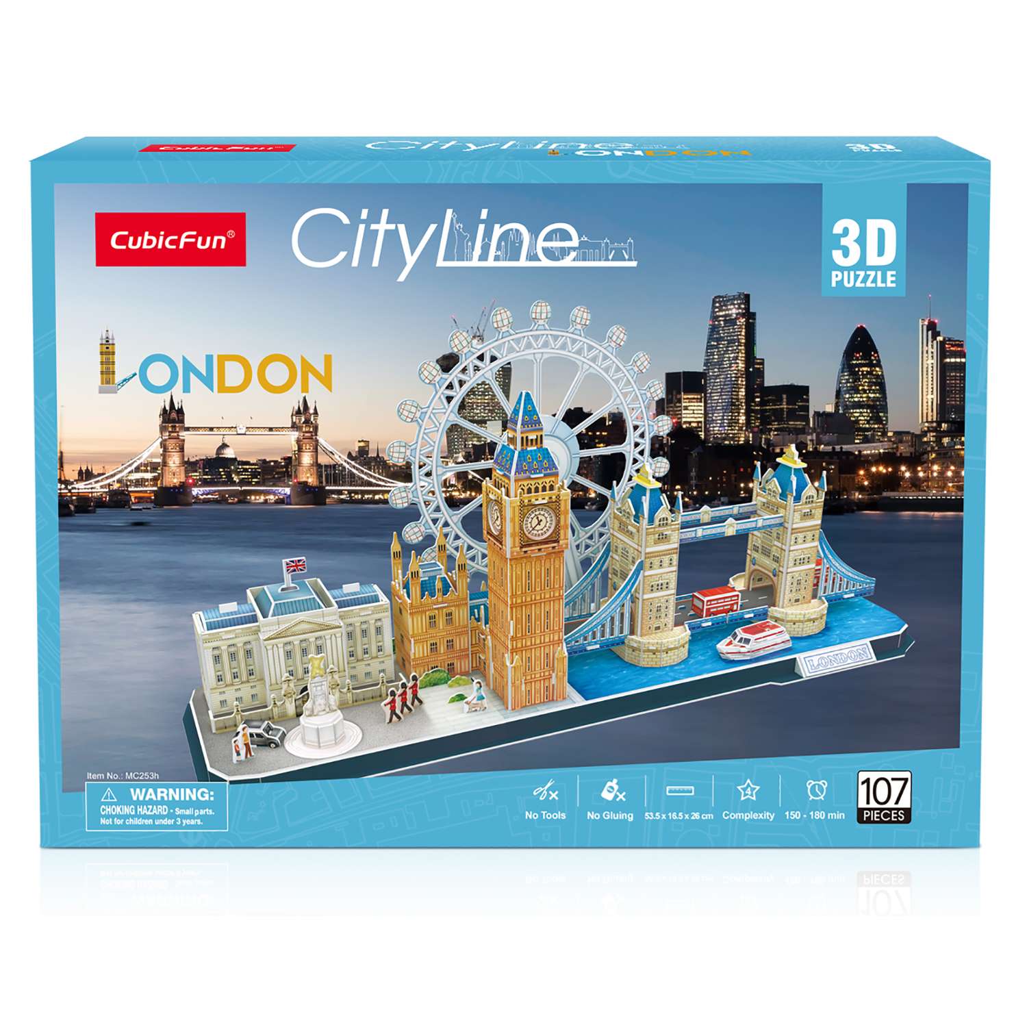 Пазл CubicFun Лондон CityLine 3D 107деталей MC253h - фото 1
