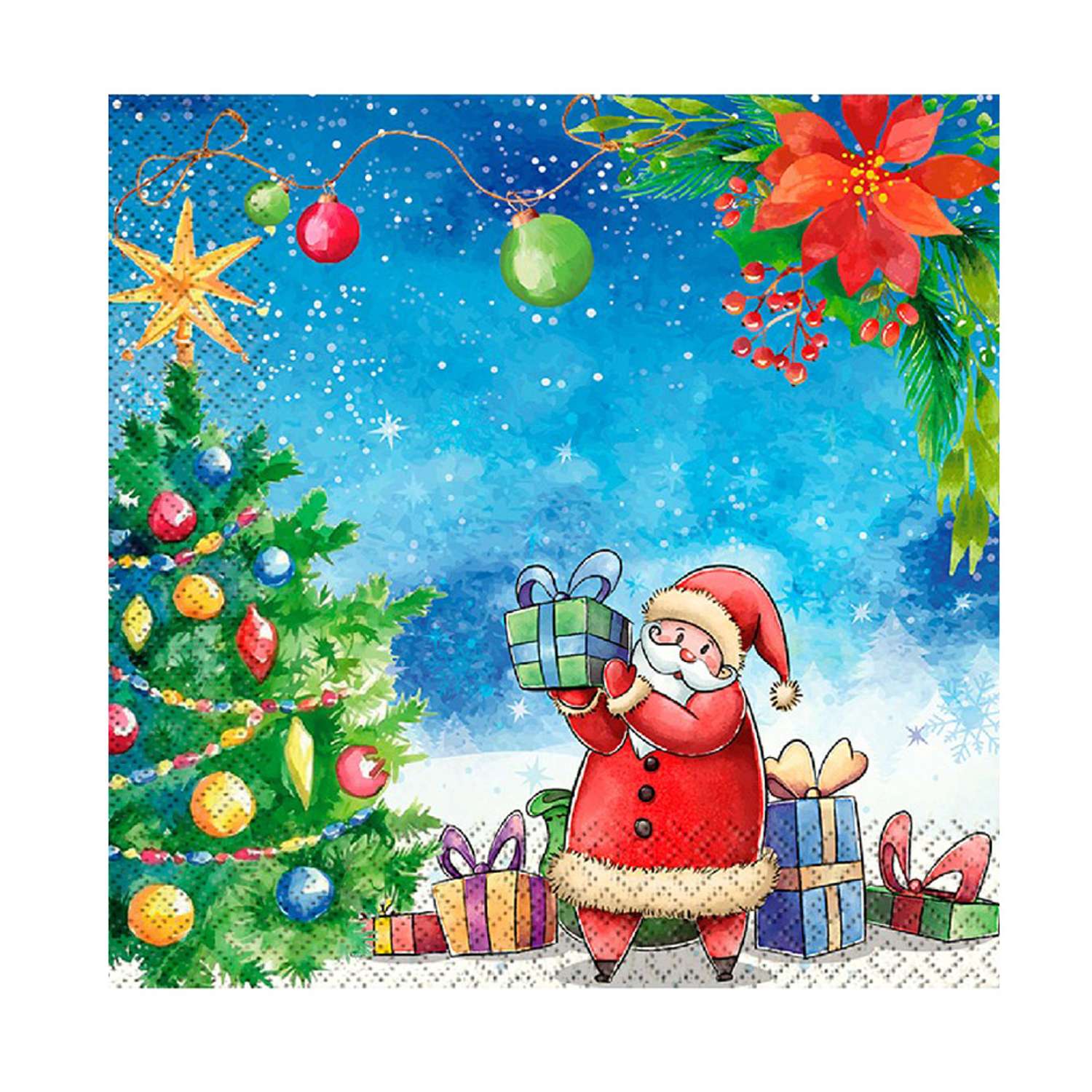 Бумажные салфетки Gratias Дед Мороз с подарками 20 листов - фото 2