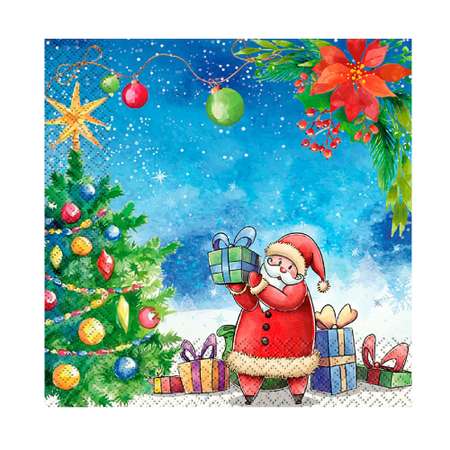 Бумажные салфетки Gratias Дед Мороз с подарками 20 листов