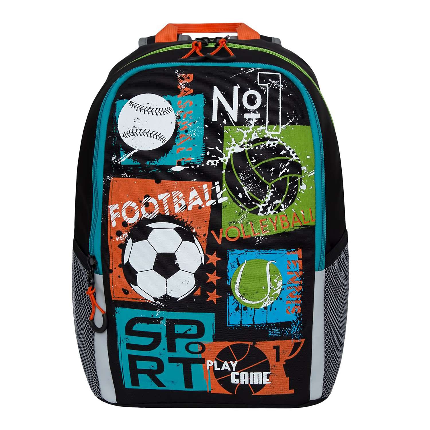Рюкзак школьный Grizzly Футбол Черный RB-960-1/1 - фото 1