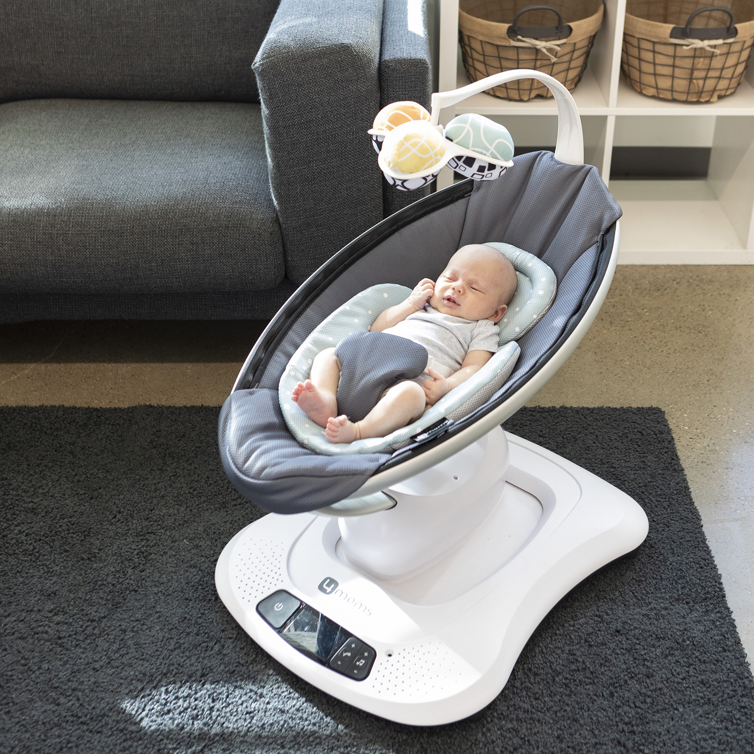 Кресло-качалка 4Moms MamaRoo 4.0 Графитовый меланж - фото 12