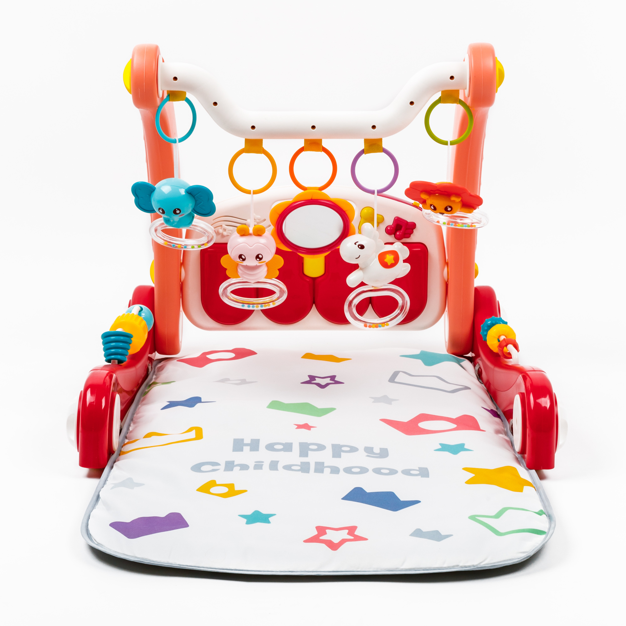 Ходунки с развивающим ковриком AmaroBaby Play Way 2 в 1 с встроенной игровой панелью красный - фото 11