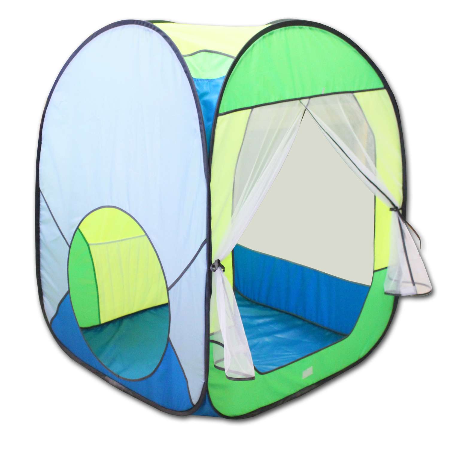 Палатка игровая Belon familia Радужный домик Цвет яркий голубой/салатовый/лимон/бирюза Размеры 85х85х105 см - фото 1