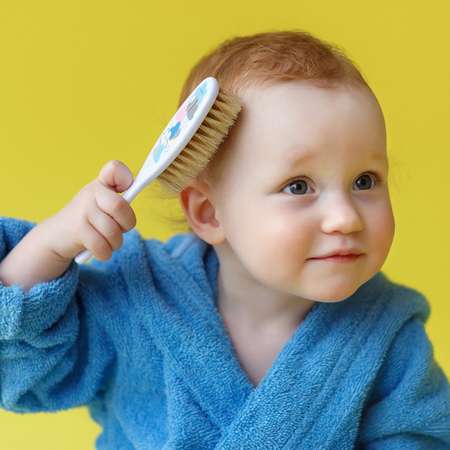 Расчёска Lubby детская массажная щётка с натуральной щетиной для волос в наборе