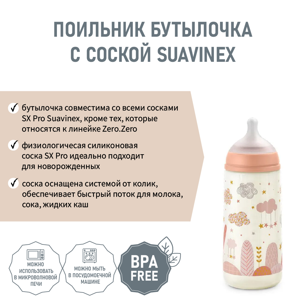 Бутылочка Suavinex Пластиковая 360 мл с соской - фото 3