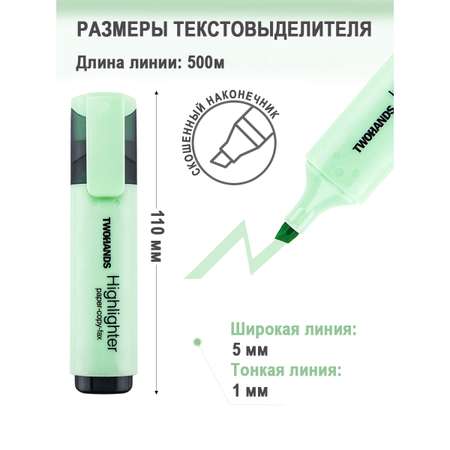 Набор текстовыделителей TWOHANDS Pastel 12 цветов на подставке, в пласт. футляре 6 пастельных + 6 неоновых