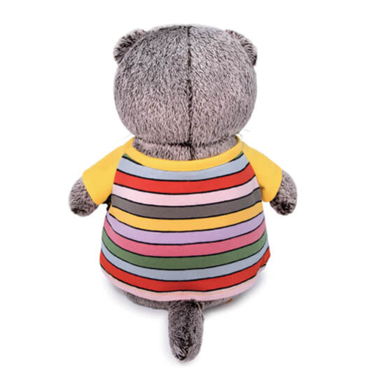 Мягкая игрушка BUDI BASA Кот Басик в полосатой футболке с карманом 30 см BB018 - фото 3