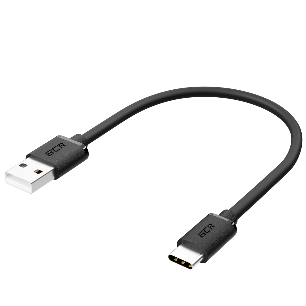 Кабель USB GCR 0.5m TypeC быстрая зарядка в черной TPE оболочке GCR-52725 - фото 1