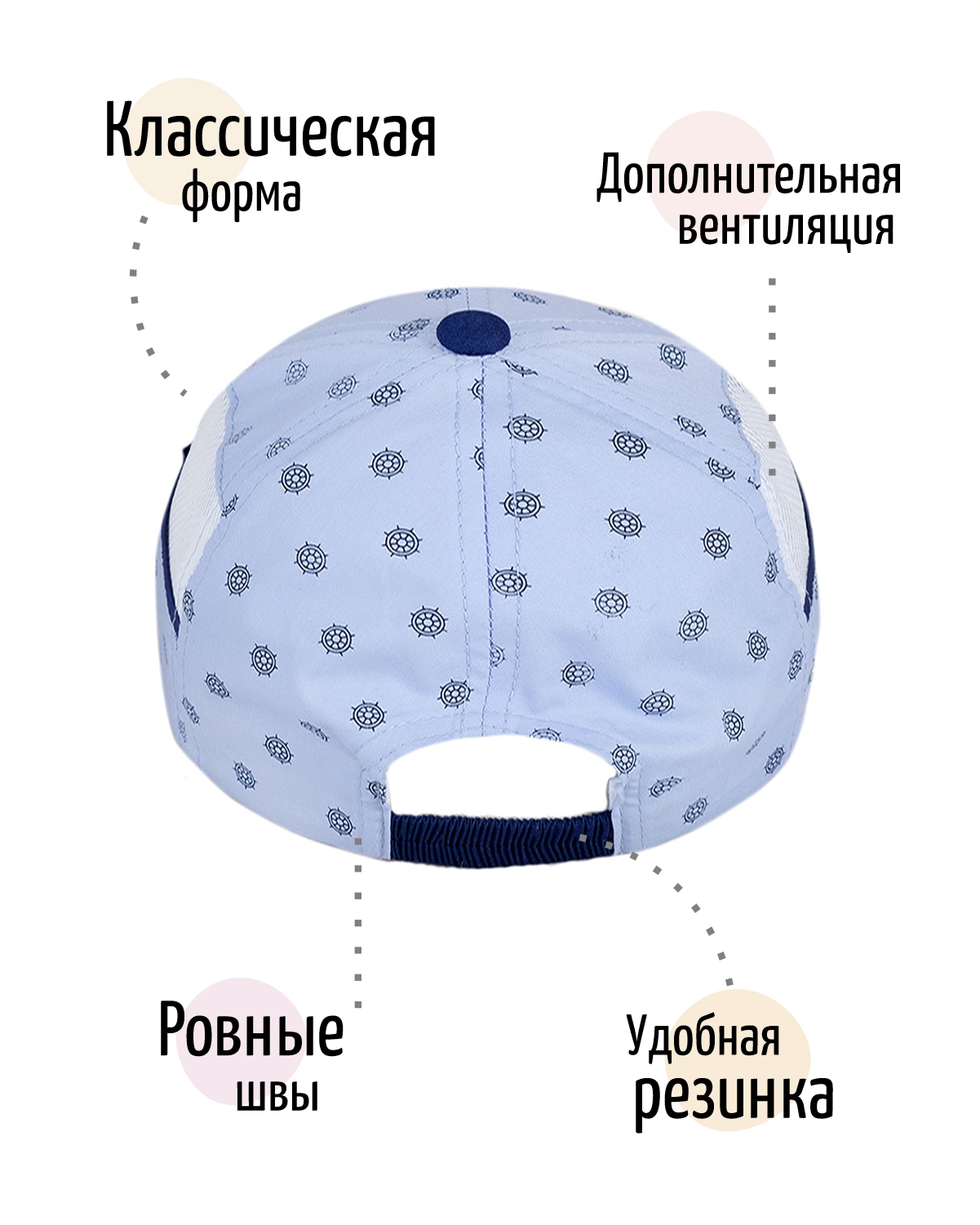 Бейсболка Чудо-Кроха BC-713-01голубой - фото 3