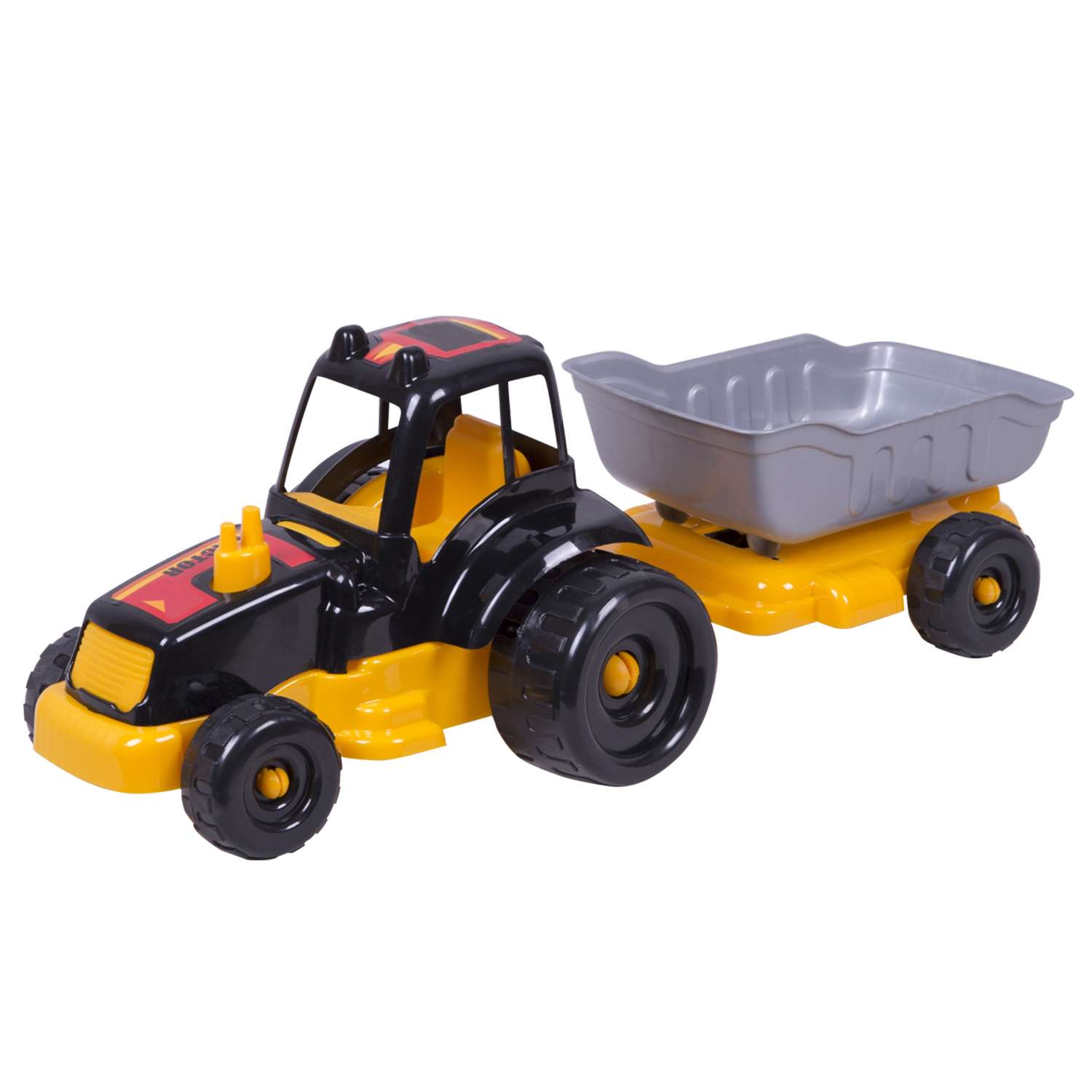 Трактор Zarrin Toys Farm 3 с прицепом H3/желтый-черный - фото 2