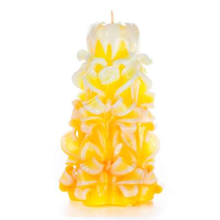 Свеча декоративная Aromatte резная ручной работы Lace Sun L кружева солнца 16см