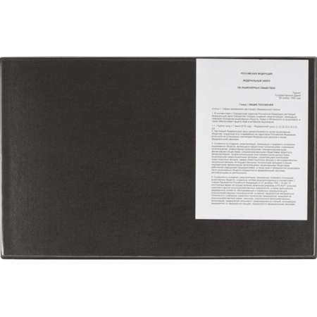 Коврик на стол Attache 38х59см черный с прозрачным листом 1 шт