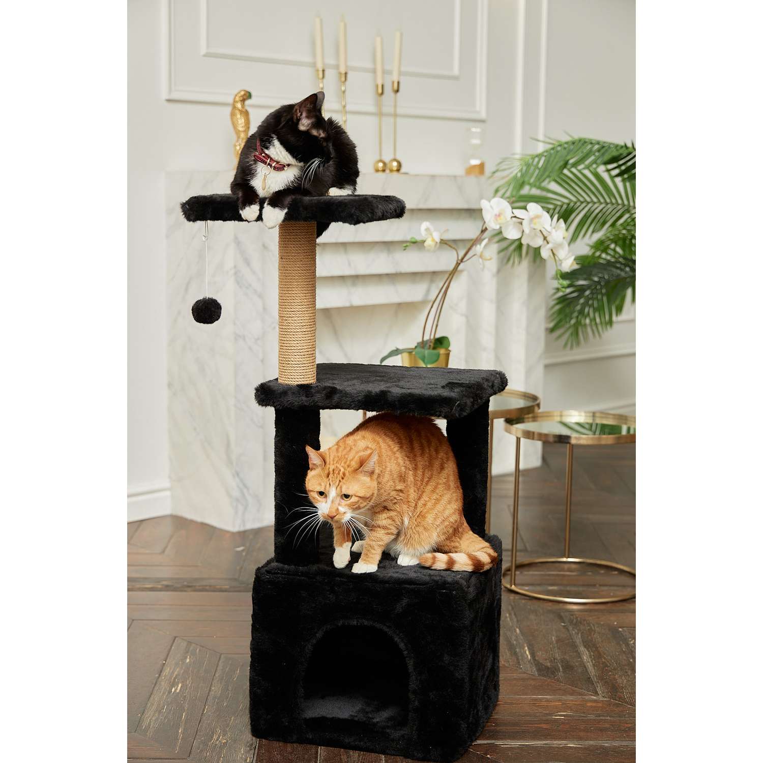 Домик для кошки с когтеточкой Pet БМФ Черный - фото 3
