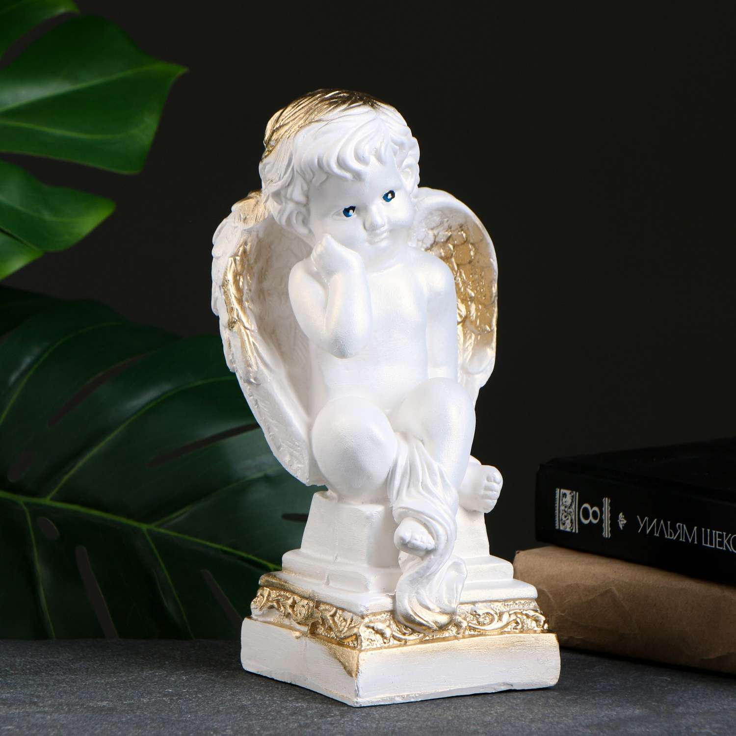 Фигура Хорошие сувениры «Ангел на Пьедестале» белый 25х14х12см - фото 1