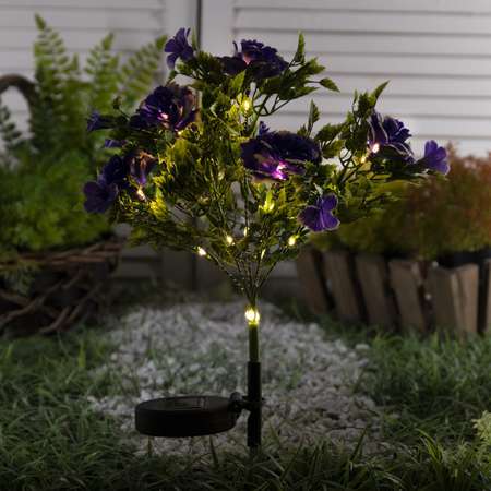 Садовый светильник Luazon на солнечной батарее «Кустовая роза» 62 см 28 LED свечение тёплое белое