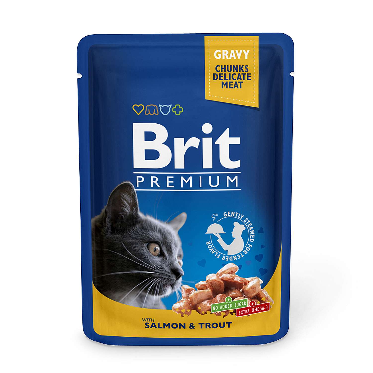 Корм влажный для кошек Brit Premium 100г лосось-форель - фото 1