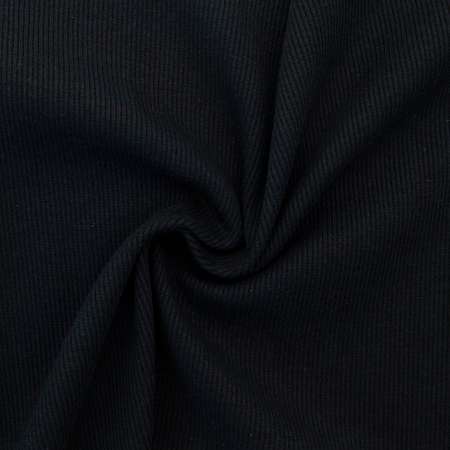 Ткань Совушка трикотаж кашкорсе с лайкрой для творчества 25х59 см черный