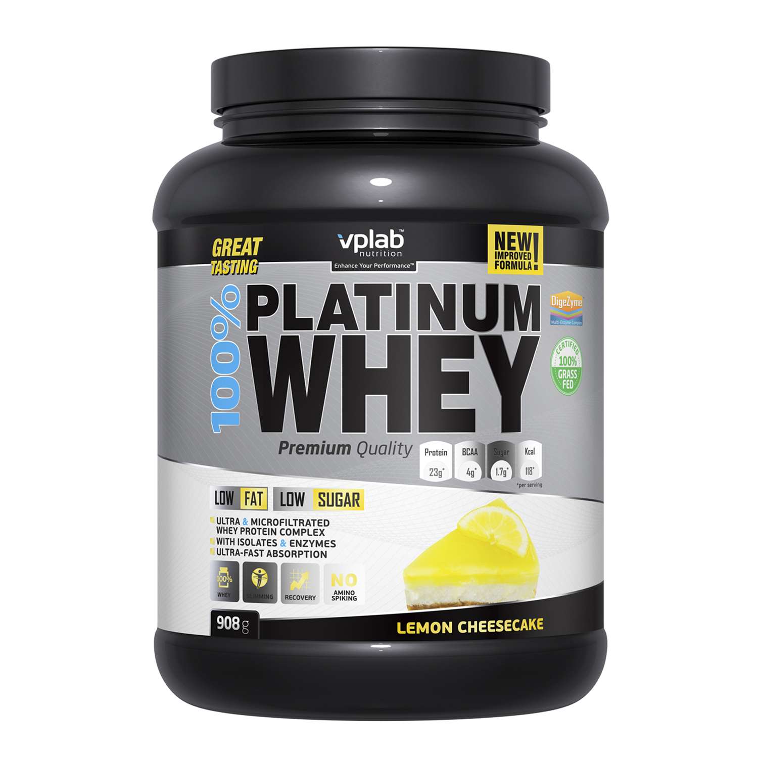 Протеин VPLAB Platinum Whey 100% лимонный чизкейк 908г - фото 1