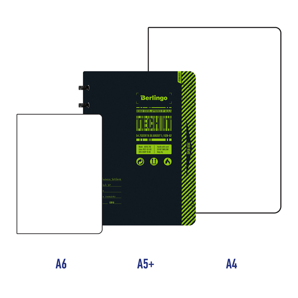 Бизнес-тетрадь Berlingo А5+ 80 листов Tech it клетка на кольцах с заменой блока пластиковая обложка - фото 2