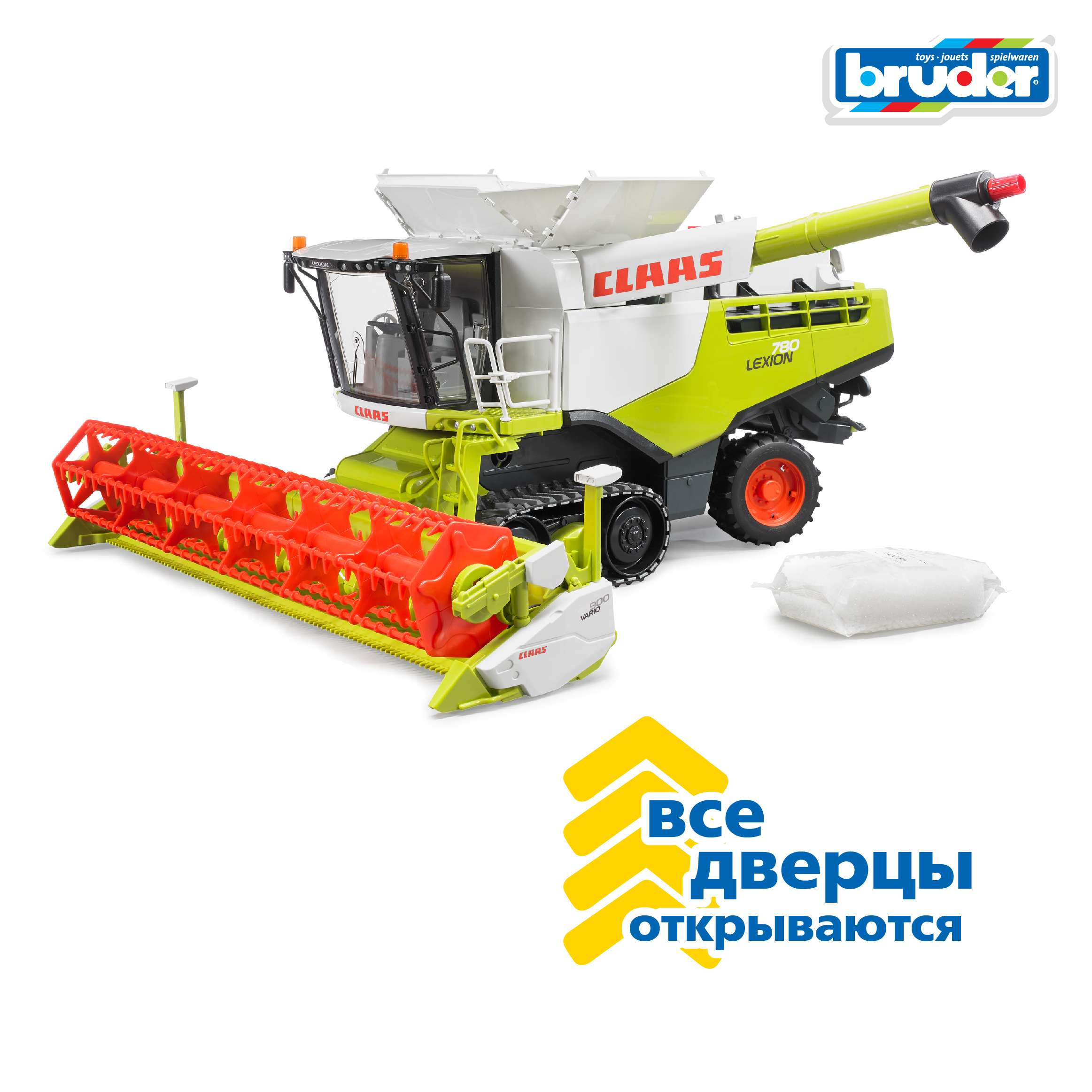 Комбайн Bruder Claas 1:16 зеленый 02-119 - фото 4