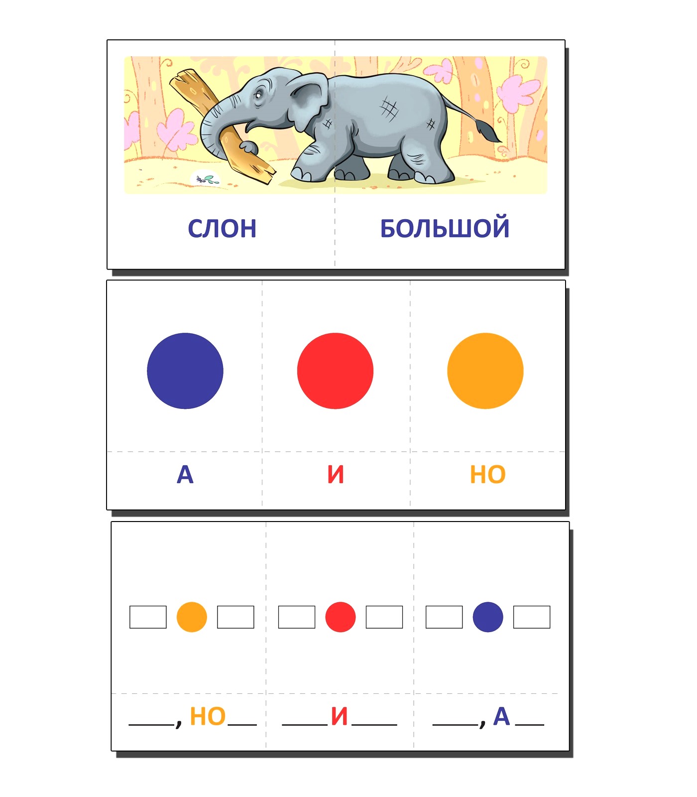 Набор карточек с рисунками Играем с союзами. И, А, НО, Сфера