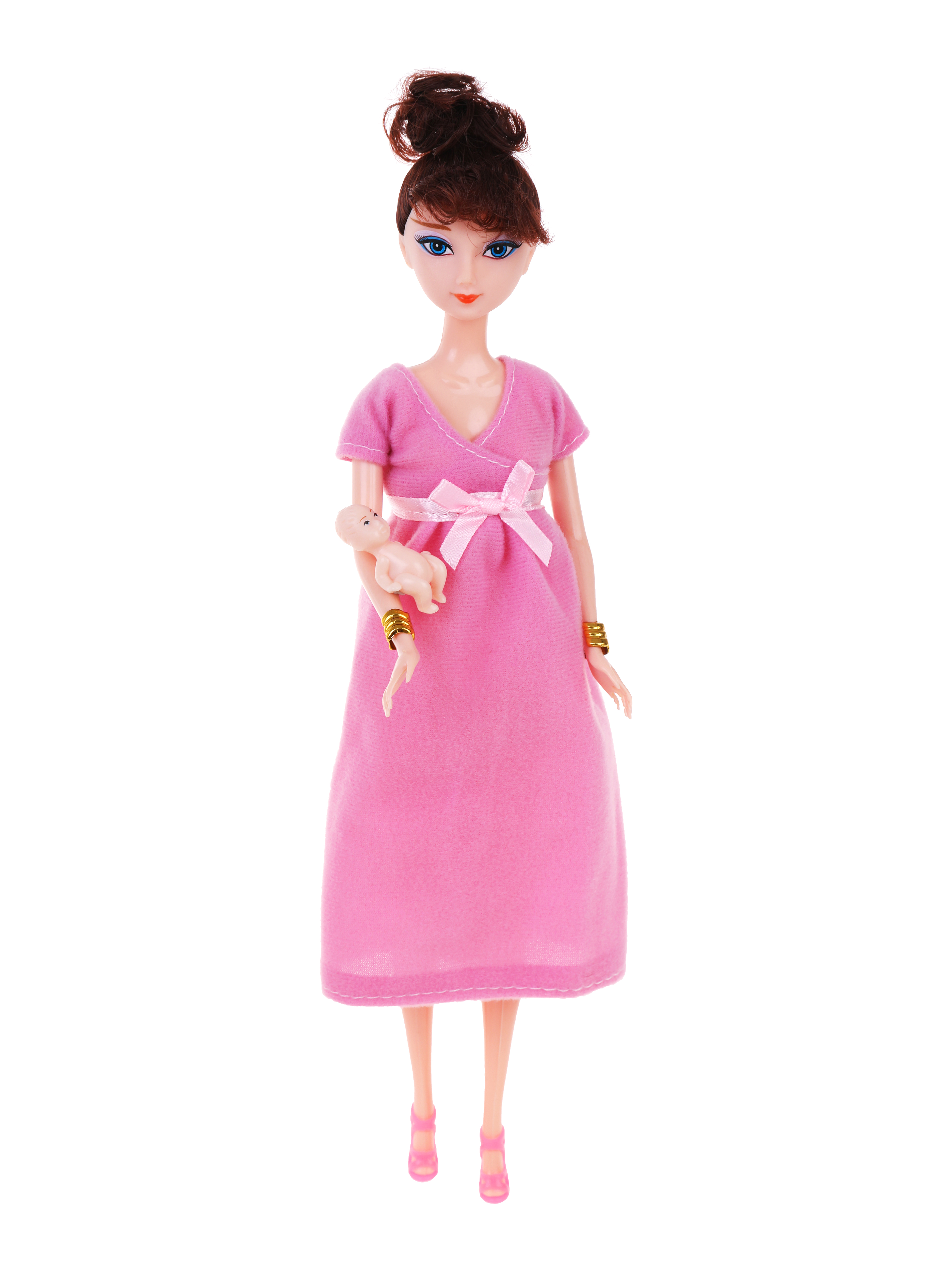 Кукла для девочки Наша Игрушка игоровой набор Мама с пупсом всего 5 предметов 653769 - фото 2