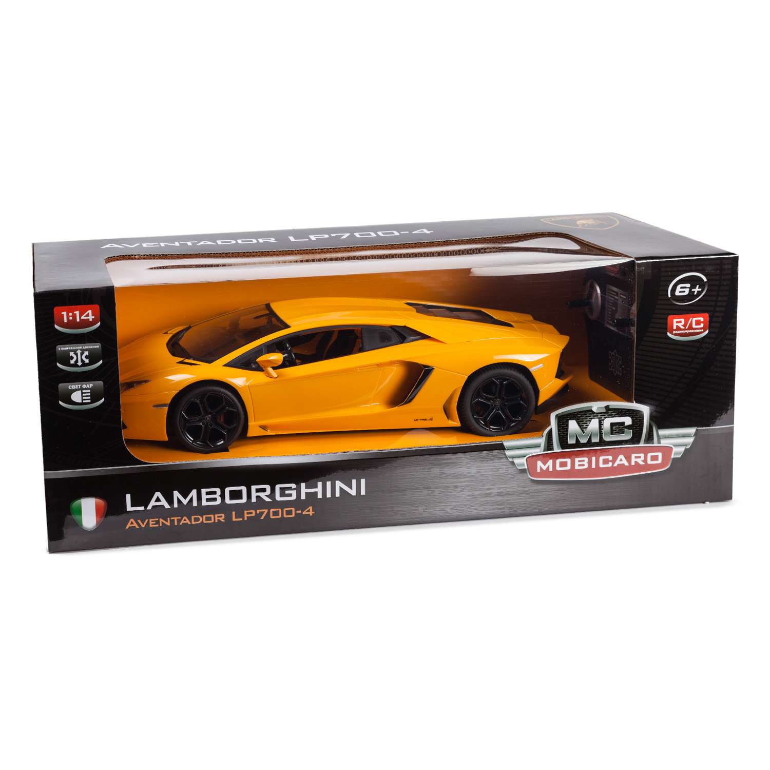 Машинка р/у Mobicaro Lamborghini LP700 1:14 желтая 34 см - фото 3