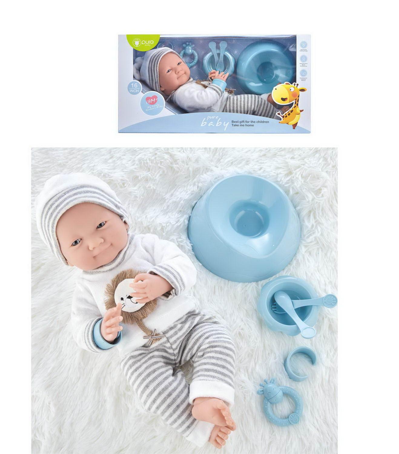 Кукла-пупс Junfa Pure Baby в белой кофточке с принтом 40см WJ-22522 - фото 5