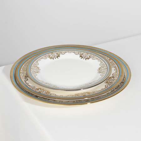 Набор Sima-Land тарелок фарфоровых Royal 3 предмета: d=18/23/25 7 см цвет белый