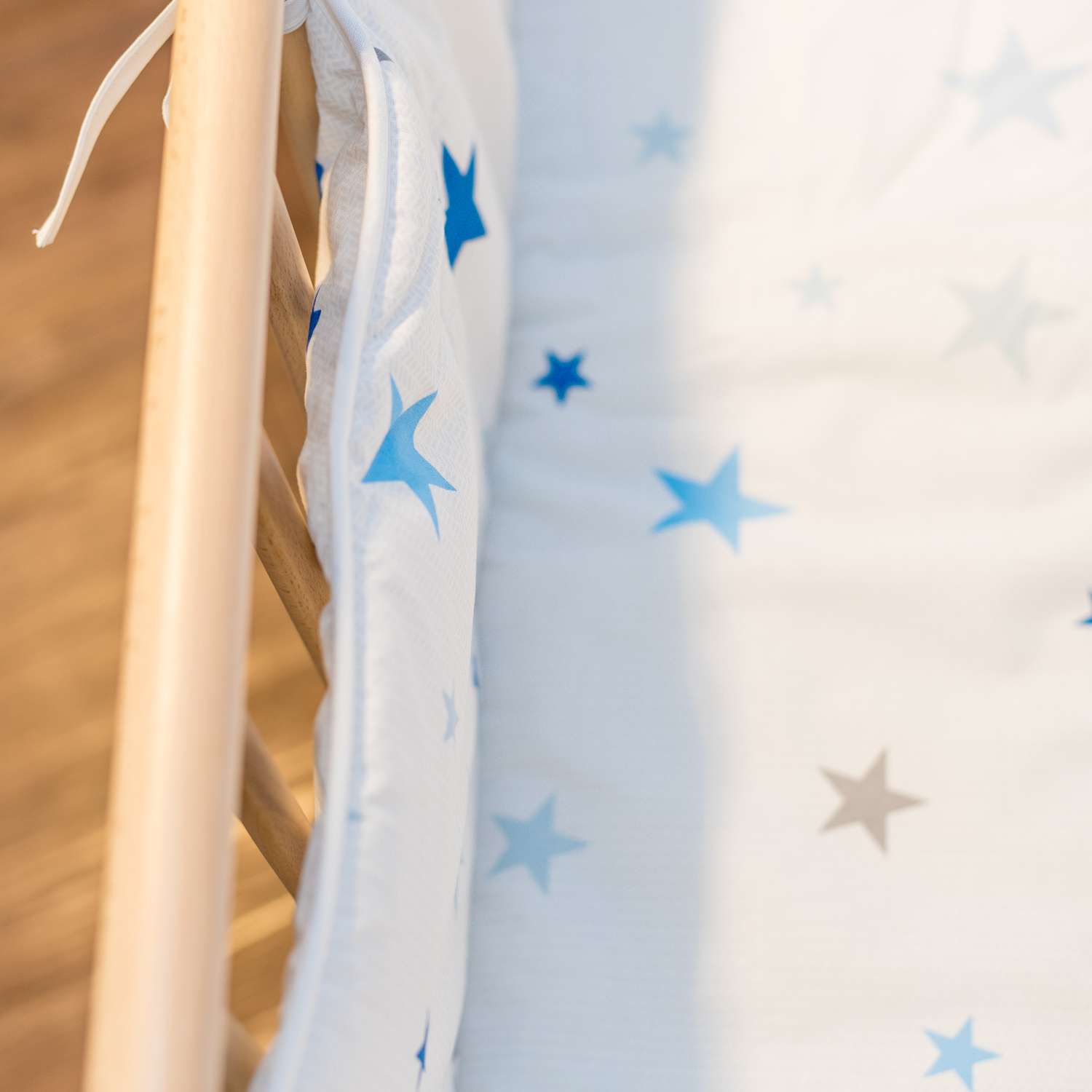 Мягкий бампер для манежа Geuther Lucilee Белый с синими звездами - фото 4