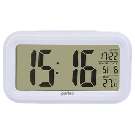 Часы-будильник Perfeo Snuz белый PF-S2166 время температура дата
