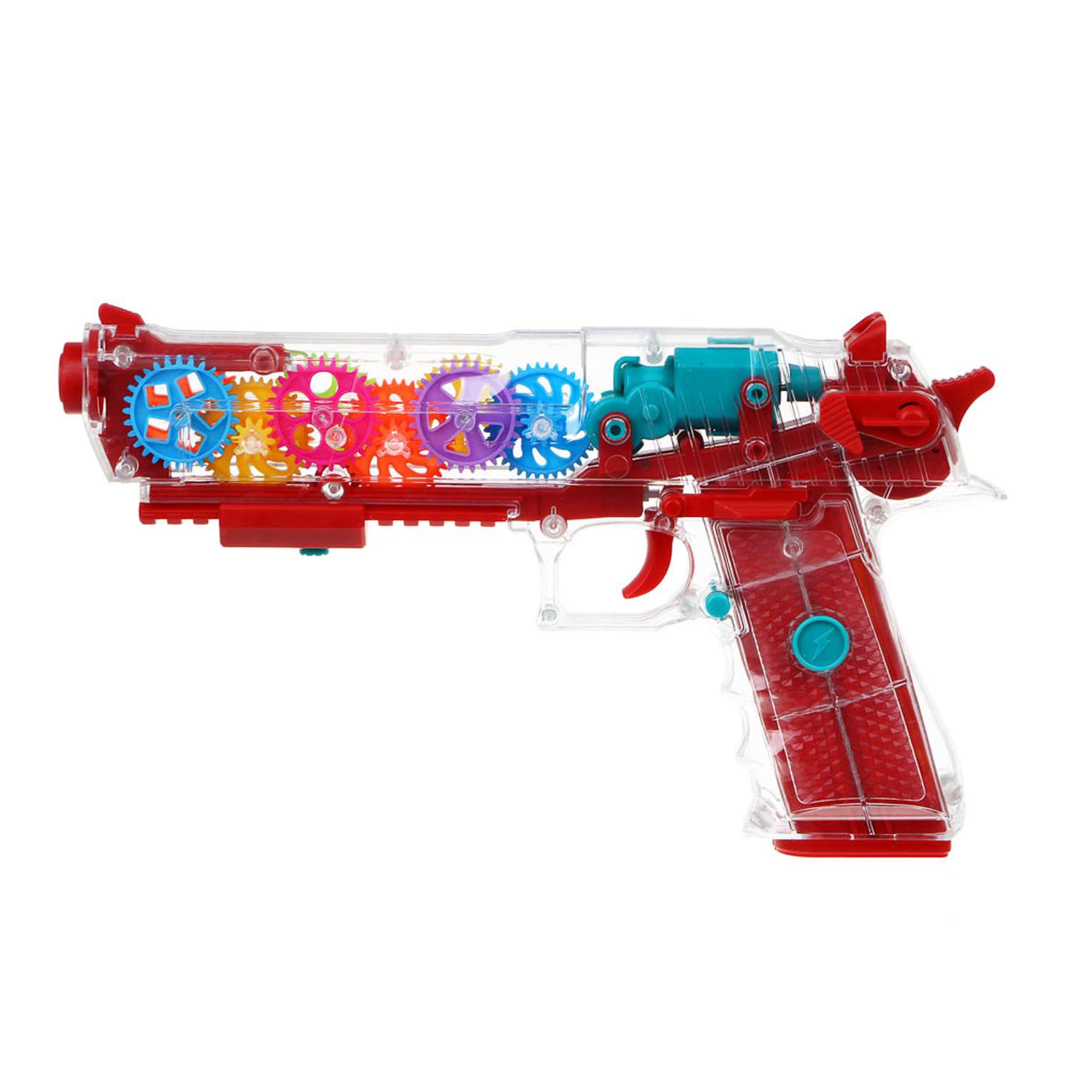 Интерактивный пистолет Игроленд  с шестеренками светом и звуком - фото 1