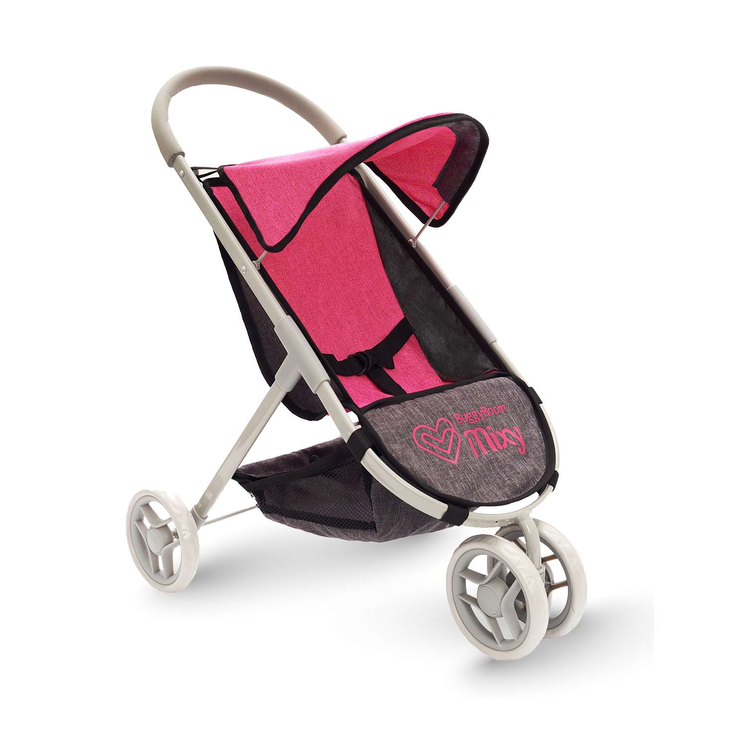 Трехколесная коляска для кукол Buggy Boom с корзинкой ярко-розовая 8024-2126 - фото 1