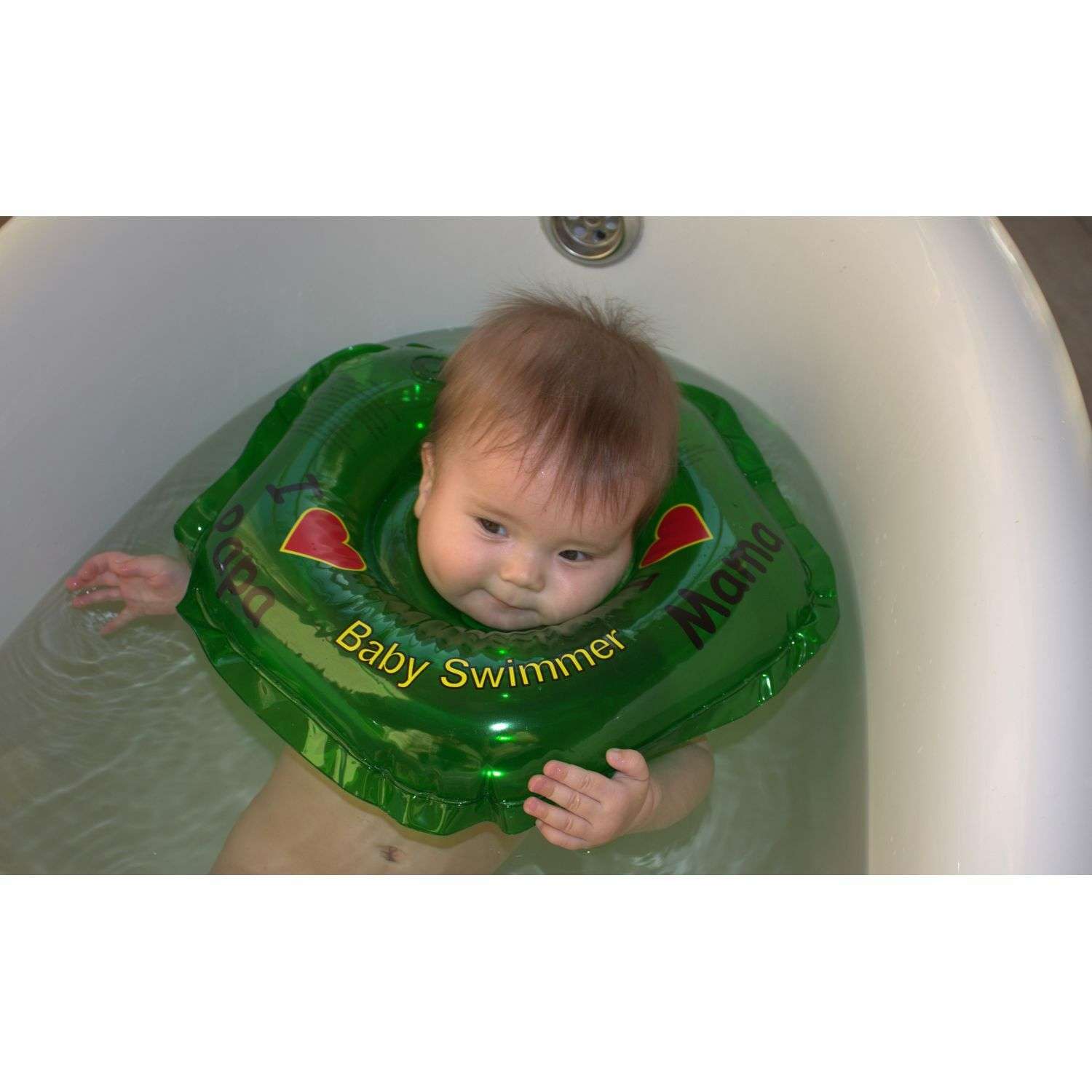 Круг для купания BabySwimmer на шею 0-24месяца Зеленый BS21G - фото 12